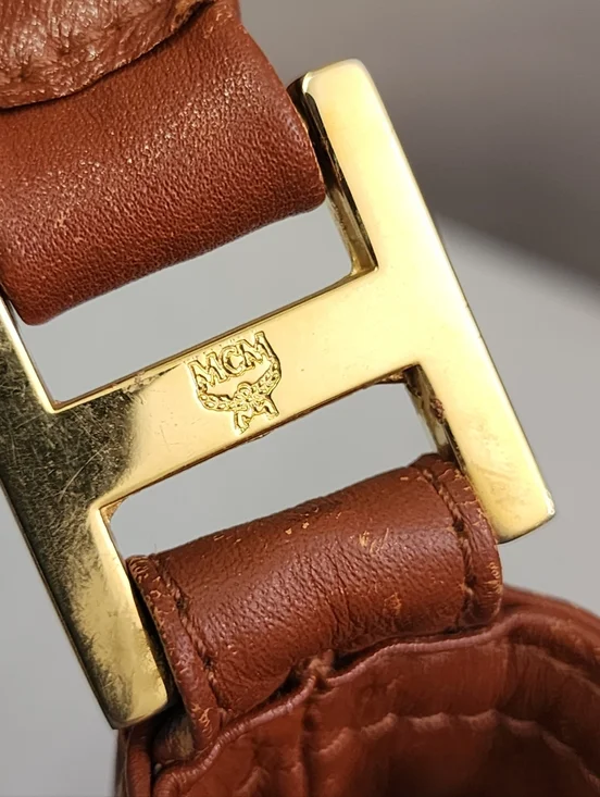 Authentic Vintage Logoglam Cognac Canvas MCM crossbody Shoulder Bag With COA - Picture 6 of 12